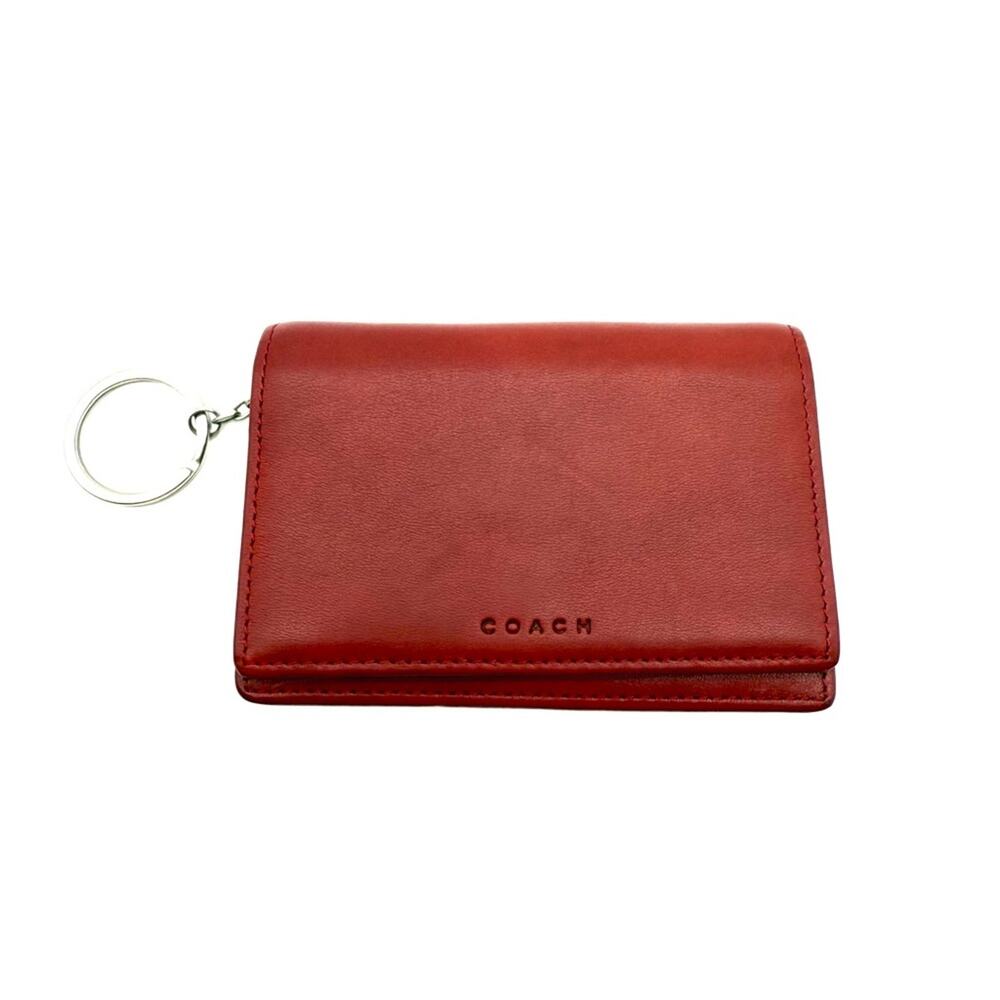 Vintage Coach Bedford Multi-Function Wallet Keychain Wallet Red Leather 6994